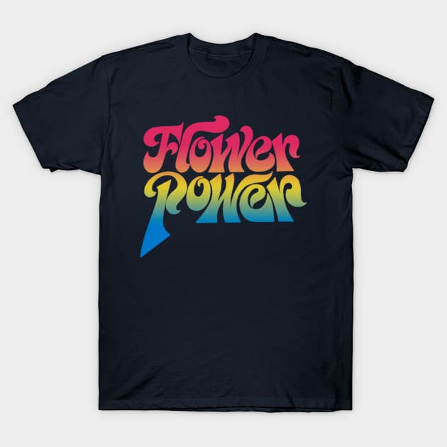 Flower Power - Retro Psychedelic Typography Design T-Shirt by DankFutura